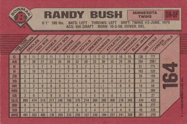 1989 Bowman #164 Randy Bush Back