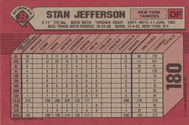 1989 Bowman #180 Stan Jefferson Back