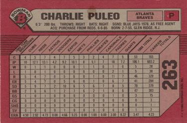 1989 Bowman #263 Charlie Puleo Back