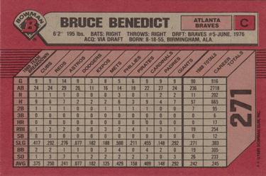 1989 Bowman #271 Bruce Benedict Back