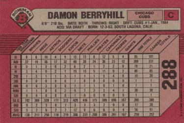1989 Bowman #288 Damon Berryhill Back