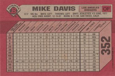 1989 Bowman #352 Mike Davis Back