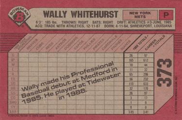 1989 Bowman #373 Wally Whitehurst Back