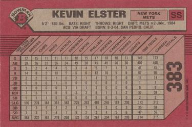 1989 Bowman #383 Kevin Elster Back