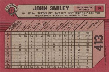 1989 Bowman #413 John Smiley Back