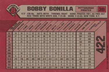 1989 Bowman #422 Bobby Bonilla Back