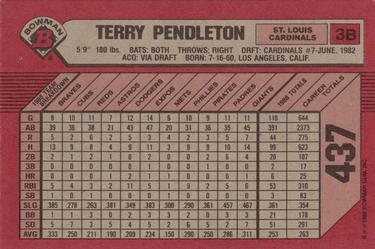 1989 Bowman #437 Terry Pendleton Back