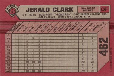 1989 Bowman #462 Jerald Clark Back