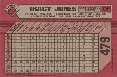 1989 Bowman #479 Tracy Jones Back