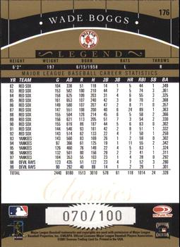 2001 Donruss Classics - Timeless Tributes #176 Wade Boggs Back