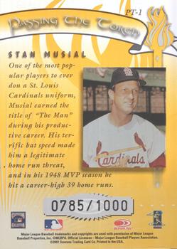 2001 Donruss Elite - Passing the Torch #PT-1 Stan Musial  Back