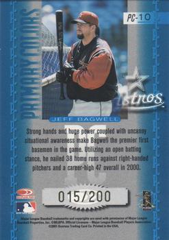 2001 Donruss Elite - Primary Colors Blue #PC-10 Jeff Bagwell  Back