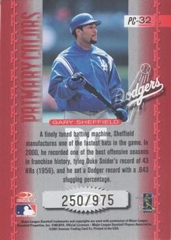 2001 Donruss Elite - Primary Colors Red #PC-32 Gary Sheffield  Back