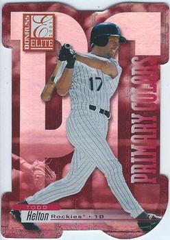 2001 Donruss Elite - Primary Colors Red Die Cut #PC-11 Todd Helton  Front