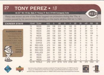 1998 Upper Deck Retro #27 Tony Perez Back