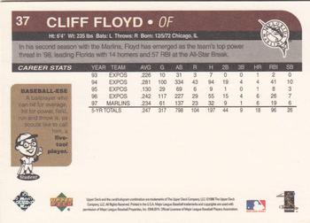 1998 Upper Deck Retro #37 Cliff Floyd Back