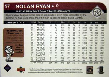 1998 Upper Deck Retro #97 Nolan Ryan Back