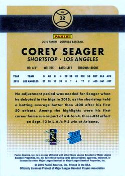 2016 Donruss - Career Stat Line #32 Corey Seager Back