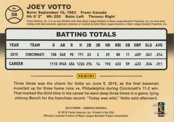 2016 Donruss - Career Stat Line #58 Joey Votto Back
