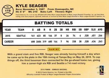 2016 Donruss - Career Stat Line #119 Kyle Seager Back