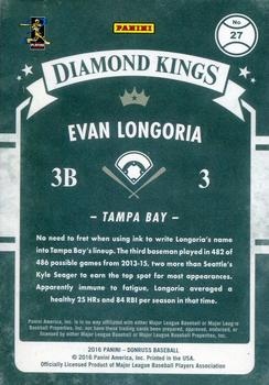 2016 Donruss - Season Stat Line #27 Evan Longoria Back