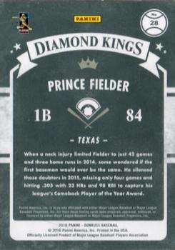 2016 Donruss - Season Stat Line #28 Prince Fielder Back