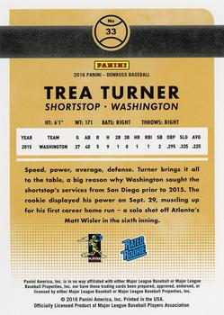 2016 Donruss - Season Stat Line #33 Trea Turner Back