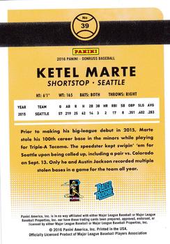 2016 Donruss - Season Stat Line #39 Ketel Marte Back