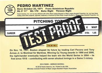 2016 Donruss - Test Proof Cyan #188 Pedro Martinez Back