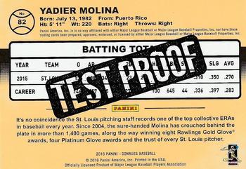 2016 Donruss - Test Proof Magenta #82 Yadier Molina Back