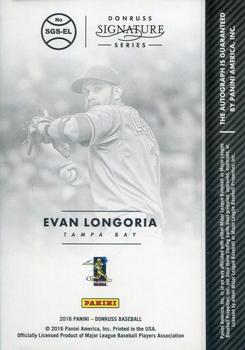 2016 Donruss - Signature Series #SGS-EL Evan Longoria Back