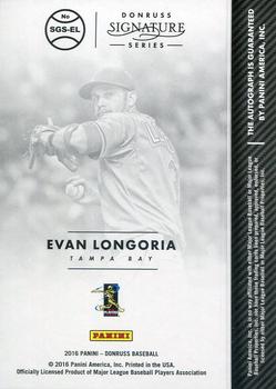 2016 Donruss - Signature Series Blue #SGS-EL Evan Longoria Back