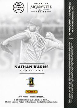 2016 Donruss - Signature Series Gold #SGS-NK Nathan Karns Back