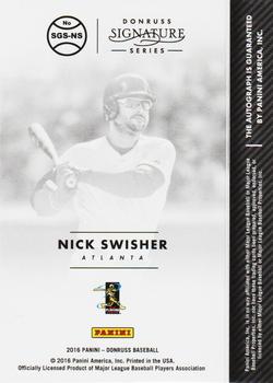 2016 Donruss - Signature Series Red #SGS-NS Nick Swisher Back