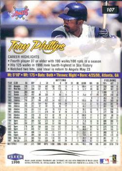 1998 Ultra #107 Tony Phillips Back