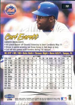 1998 Ultra #10 Carl Everett Back