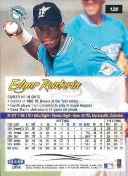 1998 Ultra #128 Edgar Renteria Back