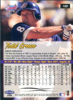 1998 Ultra #133 Todd Greene Back