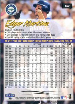 1998 Ultra #157 Edgar Martinez Back
