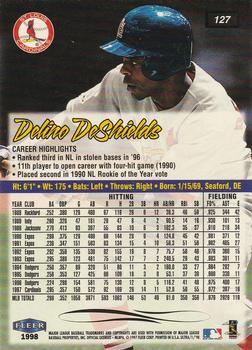 1998 Ultra #127 Delino DeShields Back