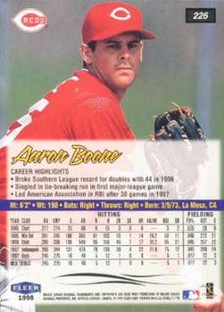 1998 Ultra #226 Aaron Boone Back