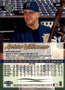 1998 Ultra #234 Antone Williamson Back