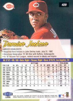 1998 Ultra #429 Damian Jackson Back