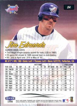 1998 Ultra #24 Jim Edmonds Back