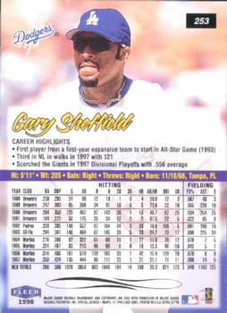 1998 Ultra #253 Gary Sheffield Back