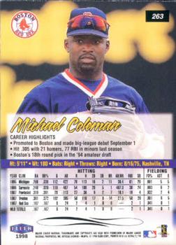 1998 Ultra #263 Michael Coleman Back