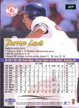 1998 Ultra #317 Darren Lewis Back