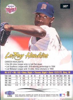 1998 Ultra #327 LaTroy Hawkins Back