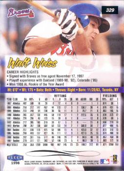 1998 Ultra #329 Walt Weiss Back
