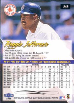 1998 Ultra #343 Reggie Jefferson Back